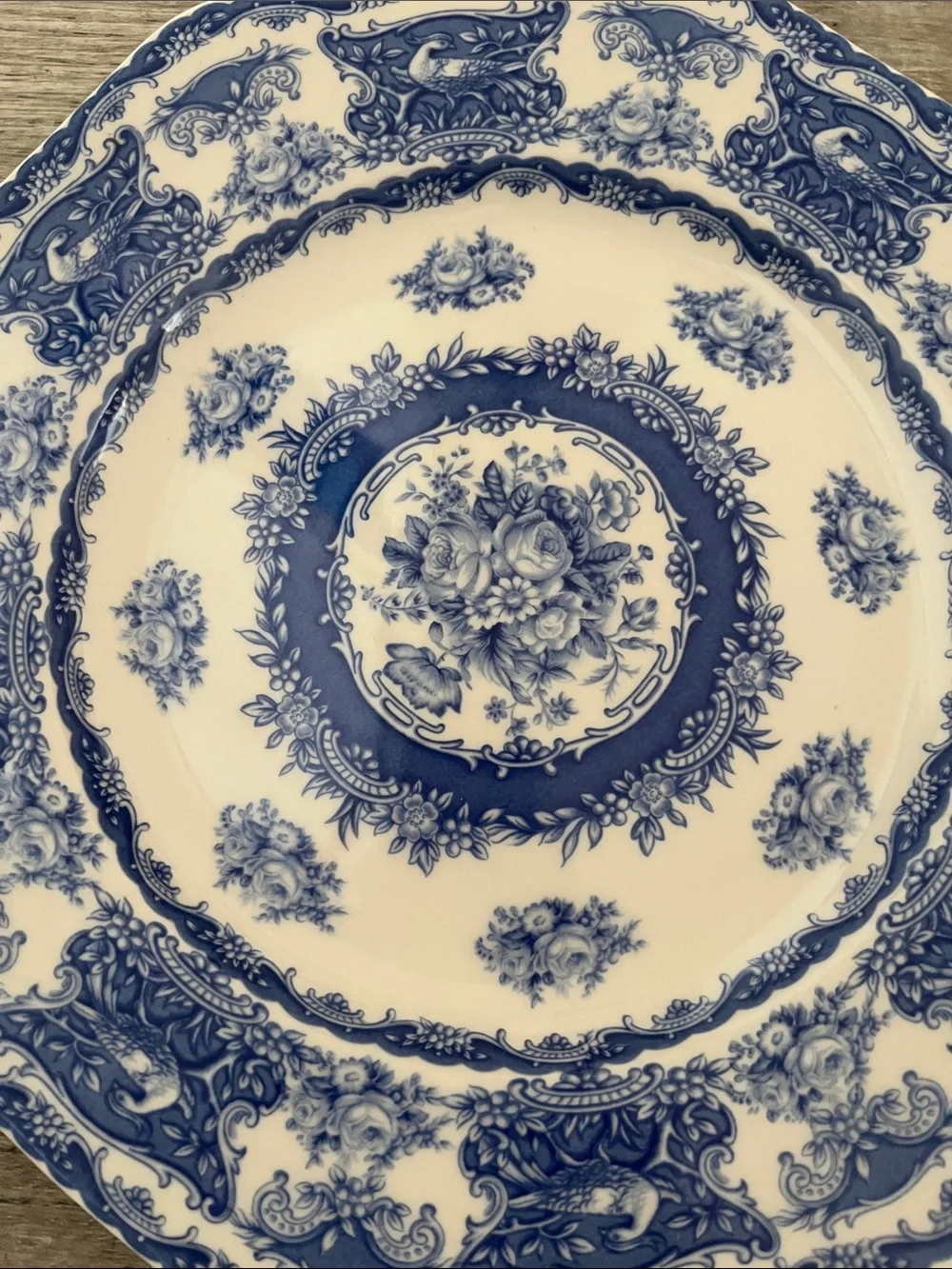 Madison Bay Co. Retired Serving Plate Blue-Bird Floral Poreclain Dinnerware 10